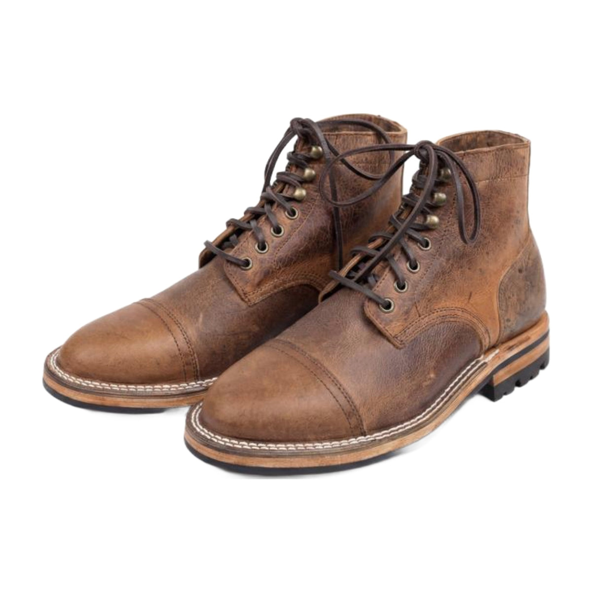 Handmade Leather Cap-Toe Work Boots