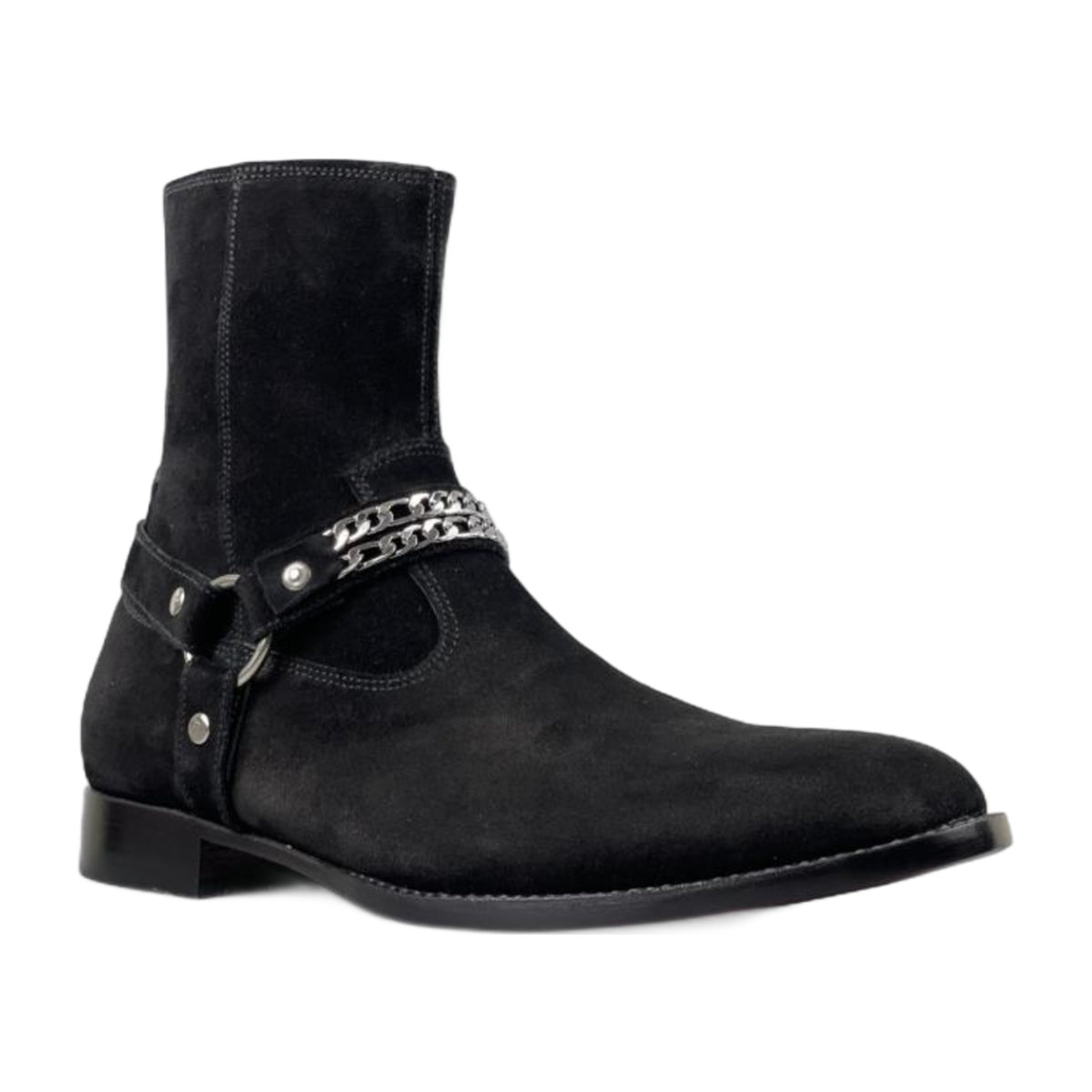 Handmade Suede Full Grain Harness Boots