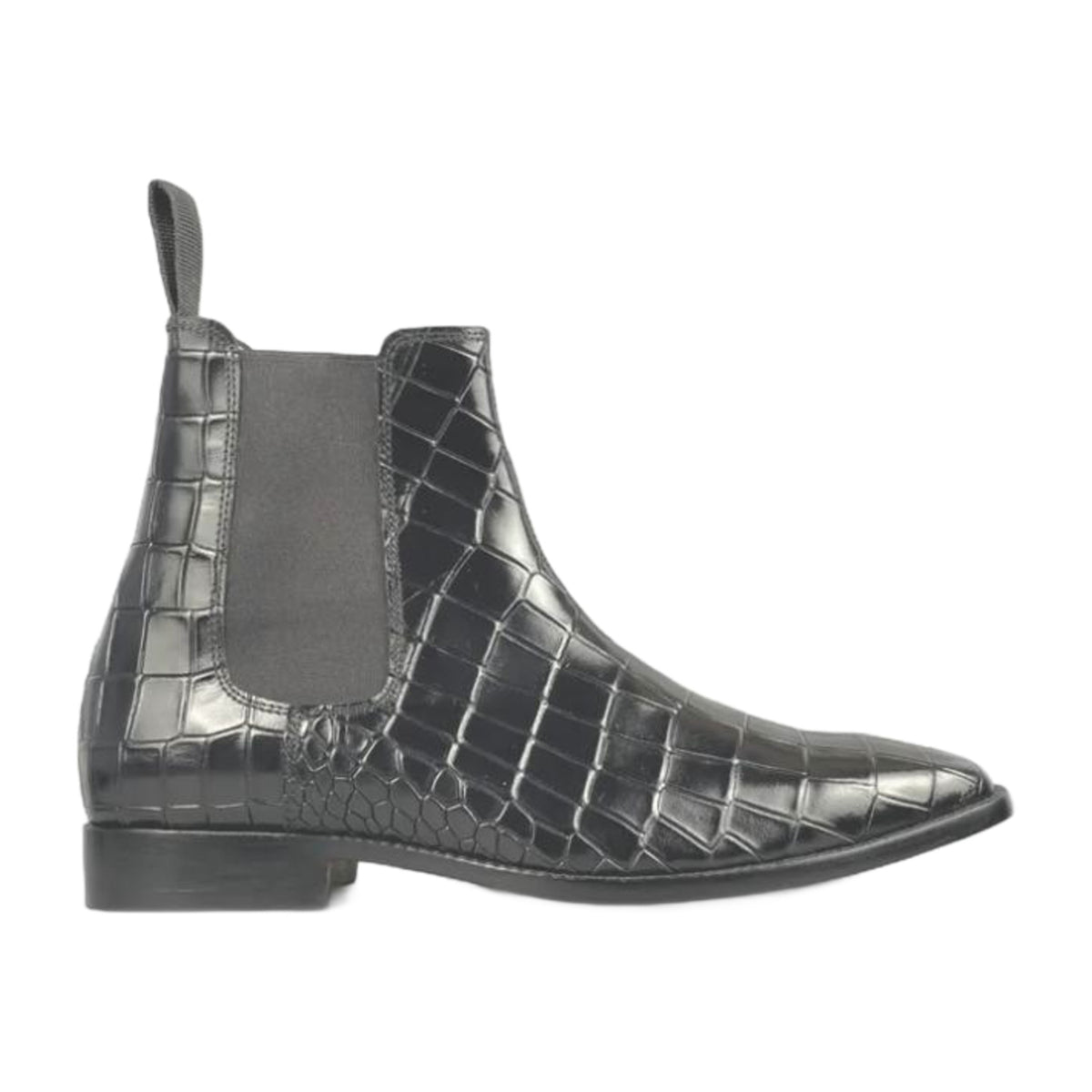 Crocodile Embossed Chelsea Boots