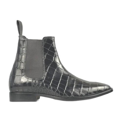 Crocodile Embossed Chelsea Boots