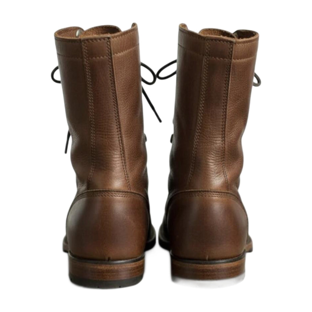 Leather High Ankle Combat Boots