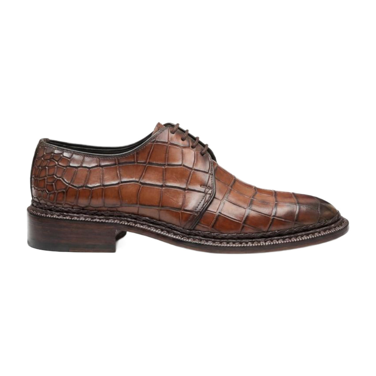 Handmade Crocodile Leather Derby Shoes