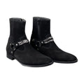 Handmade Suede Full Grain Harness Boots