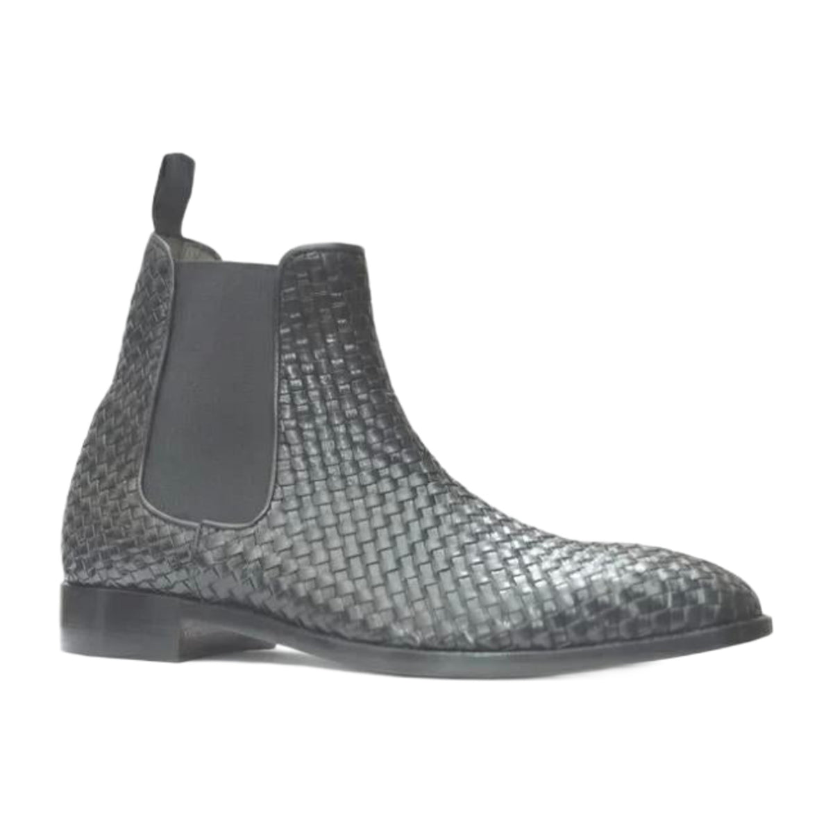 Woven Leather Chelsea Boots