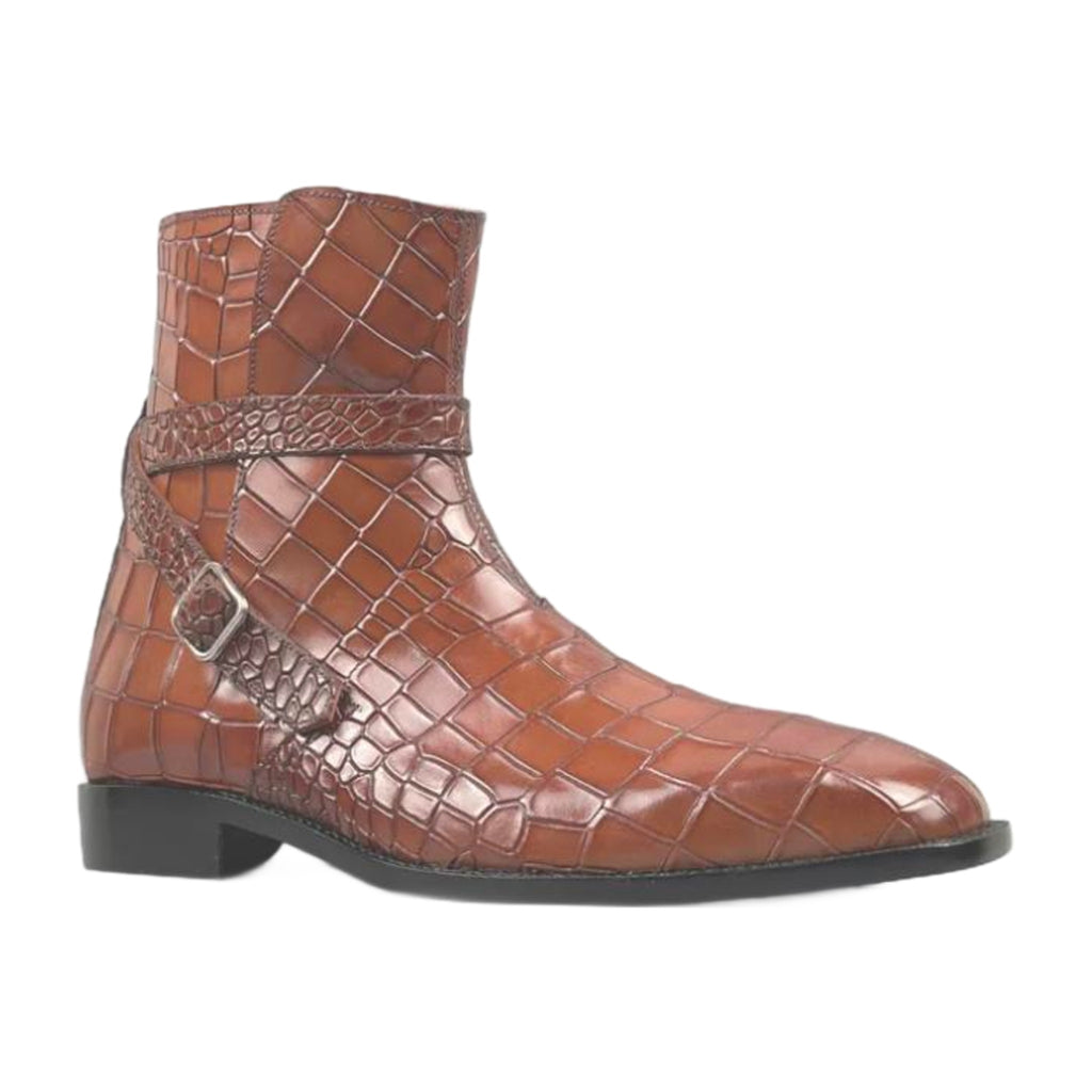 Alligator Print Buckle Jodhpurs Boots