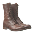 Leather Derby Combat Boots with Cap Toe