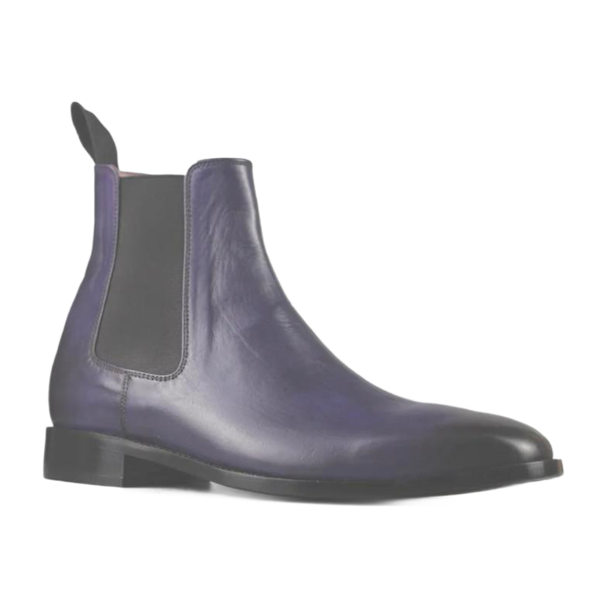 Leather Two-Tone Burnish Chelsea Boots