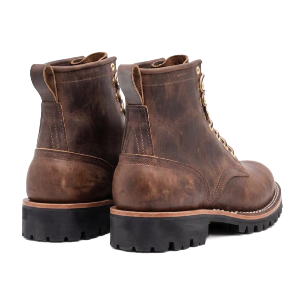 Leather Lug Sole Lace-Up Combat Boots