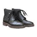 Leather Buckle-Strap Cap-Toe Boots