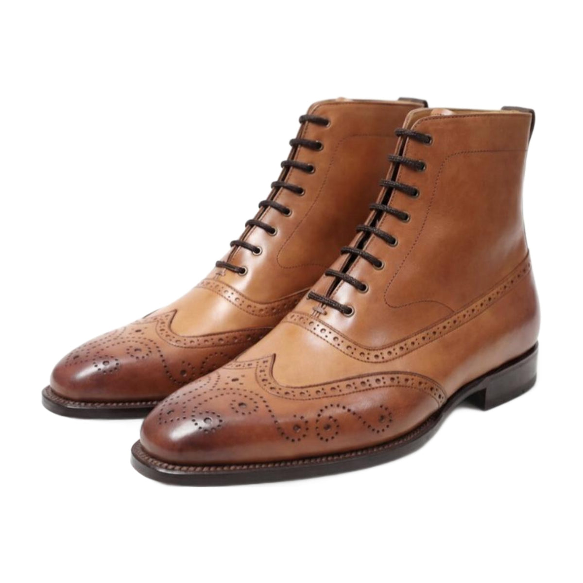 Leather Wingtip Brogue Boots
