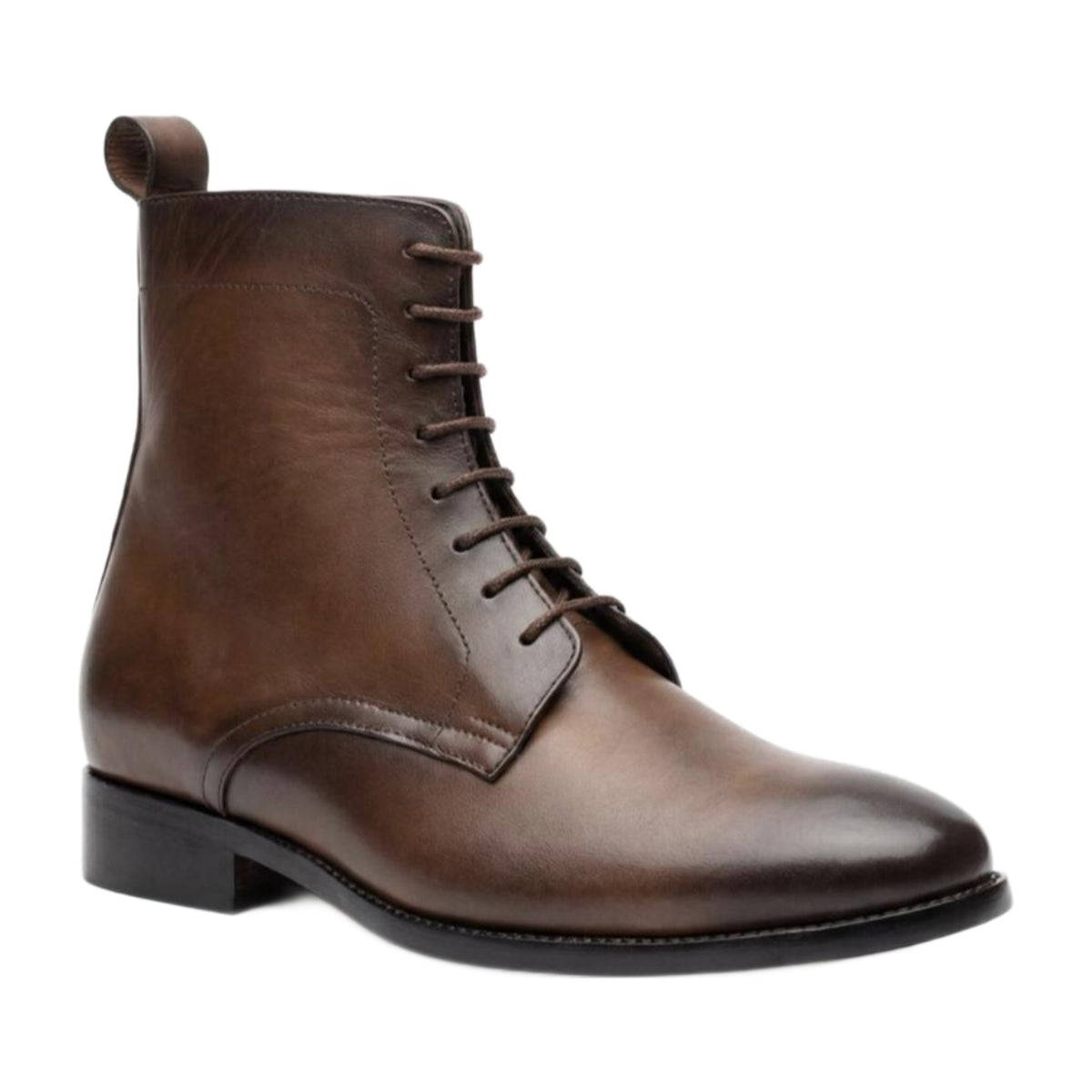 Leather Lace-Up Ankle Boots