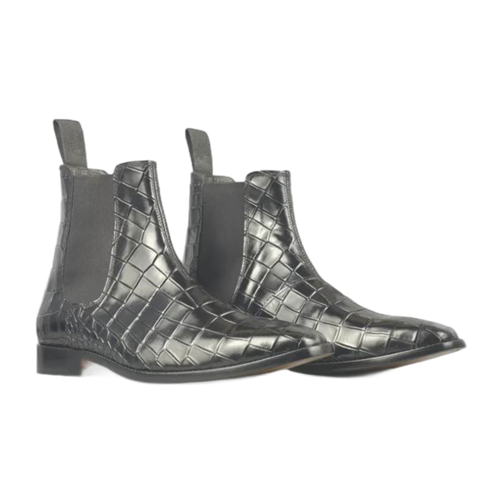 Crocodile Embossed Chelsea Boots