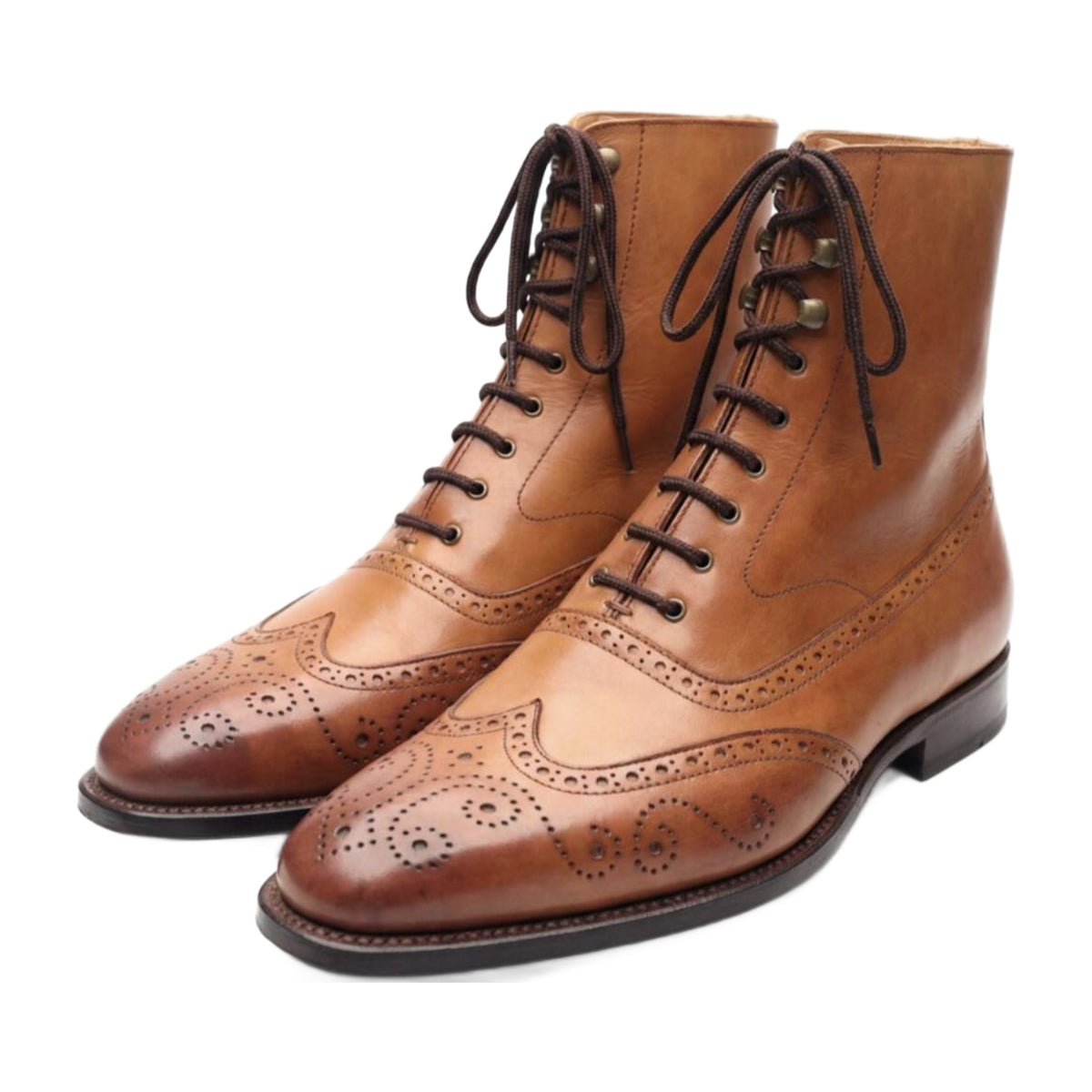 Leather Wingtip Brogue Boots