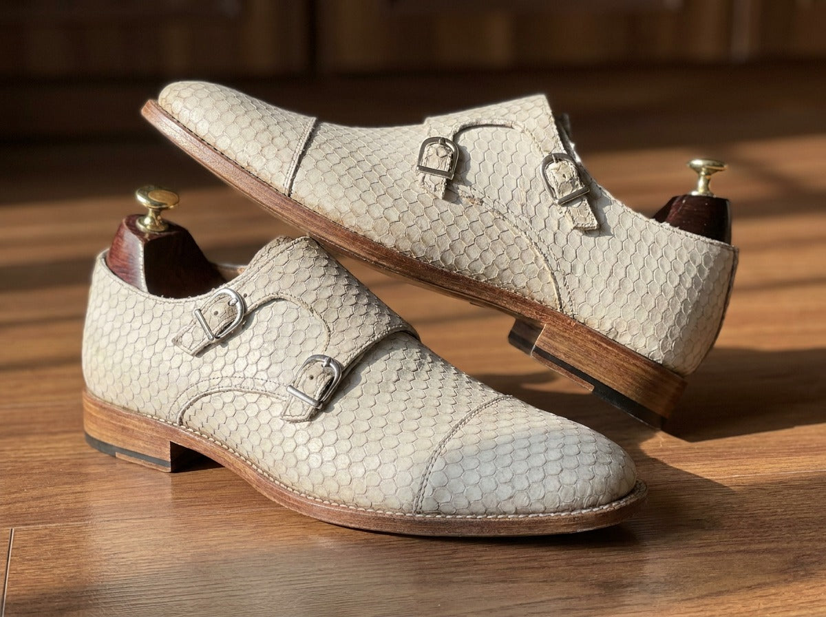 Handmade Double Monk Strap Shoes