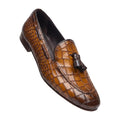Handmade Crocodile Texture Tassel Loafers