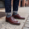 Handmade Brown Alligator Leather Oxford Shoes