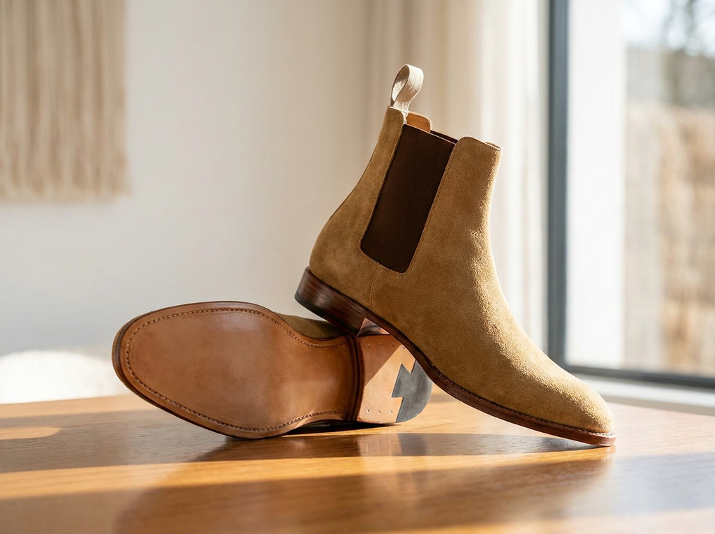 Suede Double Zipper Chelsea Boots