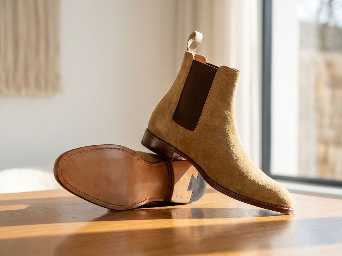 Suede Double Zipper Chelsea Boots