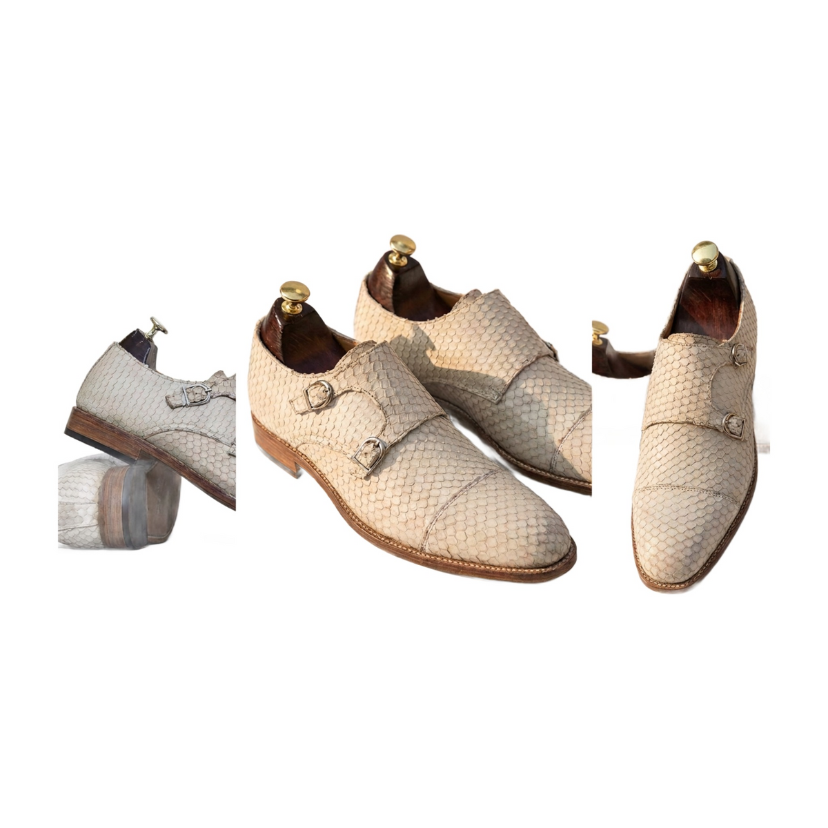 Handmade Double Monk Strap Shoes